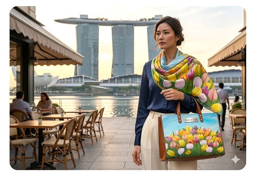 Tulips Tote Bag (Top Grain Leather)